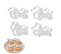Mini Stampini Biscotti 4 Pezzi Bassotto Stampini Sformabili | Set Formine Bambini per Panini Torte Pasticceria Casa Cucina Panetteria Festa Compleanno Natale Vacanze