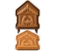 Mini stampo antiaderente per torta con presepe in ABS, religioso per la | Superficie antiaderente in ABS per uso alimentare, cottura festiva della chiesa domestica, stampo presepe in rilievo 3D