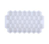 Mini stampo di ghiaccio, Vassoio for cubetti di ghiaccio a nido d'ape multicolore con coperchio(Whitenolid)