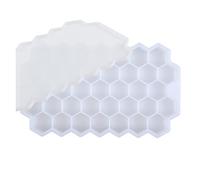 Mini stampo di ghiaccio, Vassoio for cubetti di ghiaccio a nido d'ape multicolore con coperchio(Whitewithlid)