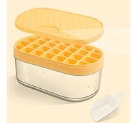 Mini stampo di ghiaccio, Vassoio for cubetti di ghiaccio in silicone alimentare con coperchio e contenitore multicolore(Yellow)