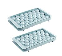 Mini stampo di ghiaccio, Vassoio for cubetti di ghiaccio rotondi, confezione da 2, multicolore(Blue)