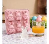 Mini stampo per cubetti di ghiaccio a forma di mucca delle Highlands, riutilizzabile 3D Animale cubetti di ghiaccio in silicone per cocktail, cioccolato, regali di Pasqua fai da te (coniglio)