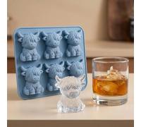 Mini stampo per cubetti di ghiaccio a forma di mucca delle Highlands, riutilizzabile 3D Animale cubetti di ghiaccio in silicone per cocktail, cioccolato, regali di Pasqua fai da te