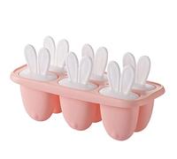 Mini Stampo Per Ghiaccioli 6 Cavità Stampi Riutilizzabili In Silicone Produttori Per Ghiaccioli Gelati Diy Ice Pop Maker Per Gelato Al Cioccolato Congelato Per Bambini Adulti orecchie di coniglio Rosa