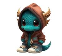 Mini statua a forma di drago, in resina, 15,2 cm, simpatica creatura mitica, ornamento da collezione, decorazione per casa, scrivania, soggiorno, ufficio, comodino, regali, fiaba, fantasy (marrone)