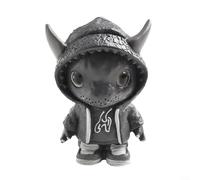 Mini statua a forma di drago, in resina, 15,2 cm, simpatica creatura mitica, ornamento da collezione, decorazione per casa, scrivania, soggiorno, ufficio, comodino, idea regalo, fiaba, fantasia (nero)