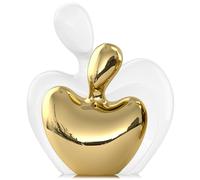 Mini statua in oro bianco con coppia che si abbraccia, in ceramica, decorazione per la casa è un regalo romantico per lei per anniversario di matrimonio e San Valentino, decorazione per mobile TV