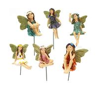 Mini statuette di fata in resina trasparente con motivo carino e trasparente, scultura in miniatura per accessori da giardino delle fate, ornamenti regali per donne, uomini, adulti amici
