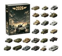Mini statuine decorative per il conto alla rovescia 'avvento di Natale | Calendario per conto alla rovescia a tema carro armato, per bambini e adulti, collezionisti, Natale, feste, case, camere