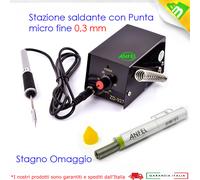 MINI STAZIONE SALDANTE ZD-927 100-450°C PUNTE POMPETTA ELETTRICA ASPIRA STAGNO