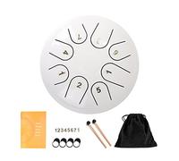Mini Steel Tongue Drum, 6 Pollici 8 Note Tamburo in Acciaio con bacchette for bacchette, culle for le dita, borsa for batteria for Principianti/Adulti/Bambini Meditazione Yoga