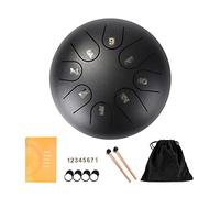 Mini Steel Tongue Drum, 6 Pollici 8 Note Tamburo in Acciaio con bacchette for bacchette, culle for le dita, borsa for batteria for Principianti/Adulti/Bambini Meditazione Yoga
