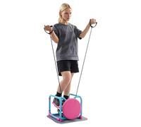 Mini stepper per casa, cyclette 3 in 1 con fasce di resistenza e sedile girevole, portata 150 kg, silenziosa doppia idraulica, display a LED, pieghevole, stepper per tutto il corpo, gambe addominali