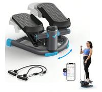 Mini stepper per la casa, stepper oscillante con capacità di carico di 150 kg e fasce di resistenza, stepper girevole per un allenamento efficace di gambe/braccia/glutei, attrezzatura fitness per l'uf