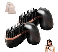 Mini Straightener,Mini Wireless Hair Straightener,Portable Straightening Brush, Ionic Hot Comb Hair with USB Rechargeable, Professional Salon at Home Travel (Black,2PCS)