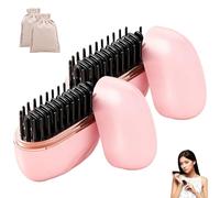 Mini Straightener,Mini Wireless Hair Straightener,Portable Straightening Brush, Ionic Hot Comb Hair with USB Rechargeable, Professional Salon at Home Travel (Pink,2PCS)