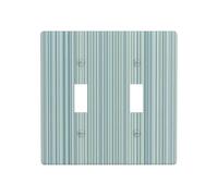 Mini strisce blu e verdi tenue a doppia banda, copertura per luce da parete, interruttore decorativo, dimensioni standard - 11,4 x 11,4 cm