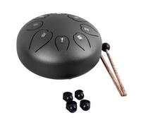 Mini Strumento a Percussione a Mano in Acciaio Risonante Trasparente a 8 Note per Appassionati di Musica e Meditazione per Principianti (BLACK)