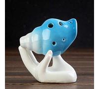 Mini strumento musicale Ocarina con conchiglia for flauto in ceramica con smalto colorato a 6 fori for regalo musicale (Color : Sky Blue)