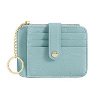 Mini Student Keychain Wallet with Multiple Card Slots Minimalist and Creative Women's Holder(Blue)