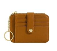 Mini Student Keychain Wallet with Multiple Card Slots Minimalist and Creative Women's Holder(Brown)