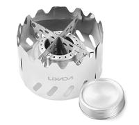 Mini stufa a spina dorsale - Bruciatore di alcol in alluminio da 100 ml con supporto - stufa a sopravvivenza per escursioni in campeggio portatile