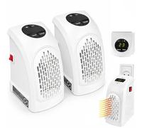 Mini Stufetta Elettrica da Presa, Mini Termoventilatore Compatto per Bagno, Stufetta Elettrica Basso Consumo, Riscaldatore Portatile con Termostato Con Timer Regolabile (Bianco, Coppia 450W)