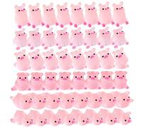 Mini suini luminosi in resina, 50 pezzi piccoli animali luminosi con 6 stili misti, figurine in miniatura colorate brillano nel buio per fai -da -te, giardino, paesaggio, casa delle bambole, acquario