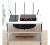 Mini supporto per stampante, Rack a torre in acrilico, Supporti in metallo a 1-5 livelli, Piccolo organizzatore desktop, Armadio multifunzione per apparecchiature da ufficio, Supporto di stampa nero.