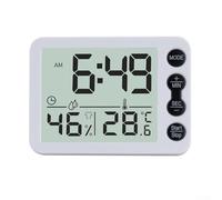 Mini sveglia digitale da viaggio con display della temperatura Celsius, formato orario 12 ore e 24 ore, schermo LCD, alimentato a batteria, orologio compatto per scrivania o uso in viaggio