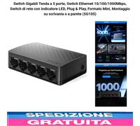 Mini Switch Gigabit 5 Porte di Rete Ethernet 10/100/1000 Mbps Con Indicatore LED