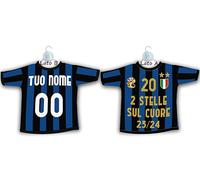 Mini T-Shirt Maglietta Personalizzabile con Nome e Numero Squadra con Ventosa x Auto Vetro Forza Neroazzurri NERAZZURRO Campioni Scudetto 2024 Compatibile x Tifoso Internazionale Non ufficiale 7299006