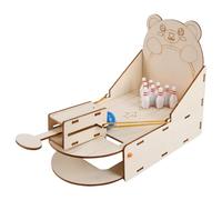 Mini Table Bowling - Tabletop Strike Board for Kids Party Fun | Wooden Lane with Metal Pins Game Set, Compact Wooden Frame, Interactive Skill Toy for Home Classroom Family Entertainment Use