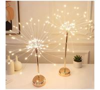 Mini Table Starburst Lights,Christmas Decorations Star Light,13.8in Battery Operated Fairy Tree Light with Remote for Party, Wedding, and Holiday Home Decoration (Warm Light (Remote Control),1 Set)