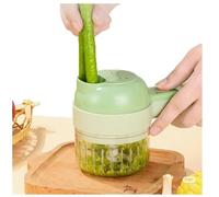 Mini Taglia Verdure,4-in-1 Set di Tritatutto da Cucina, Elettrico Mini Robot da Cucina Affetta, Multiuso da Cucina Lama in Tritatutto di Alimenti Cutter per Aglio Peperoncino Cipolla Sedano Carne