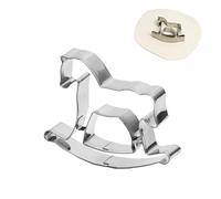 Mini tagliapasta in metallo, stampo per dessert, forma l'impasto con precisione, design equino festivo, utensile da forno antiaderente in acciaio con facile rilascio, accessorio per la creazione