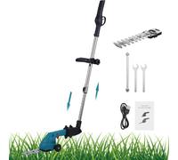 Mini Taglio Bordo Senza Fili con Built-in 2 x 2.0Ah Batteria & Tagliasiepi Batteria 7.4V, 2 in 1 Dimensioni Siepe Elettrico con Palo Telescopico, Vita Bordo Wireless con Tipo-C di Ricarica