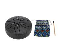 Mini Tamburo con Lingua in Acciaio, Tamburo da Pioggia da 3 Pollici 6 Note con Borsa Morbida Strumento a Percussione Tamburo a Percussione Piccolo Tamburo Handpan Tamburo Handpan (Nero)