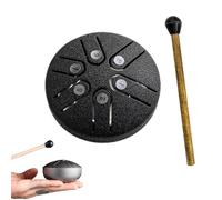 Mini tamburo for lingua in acciaio Buddha Stones, kit di batteria curativa for il suono da 3 pollici, mini tamburo handpan 2024 più recente, tamburo senza preoccupazioni a 6 note, strumento a tamburo