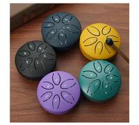 Mini tamburo for lingua in acciaio con pietre di Buddha, mini tamburo for handpan, tamburo senza preoccupazioni, 3 pollici, 6 note, tamburo in acciaio for handpan, educazione (Color : 5 colors)