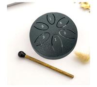 Mini tamburo for lingua in acciaio con pietre di Buddha, mini tamburo for handpan, tamburo senza preoccupazioni, 3 pollici, 6 note, tamburo in acciaio for handpan, educazione (Color : Gray)