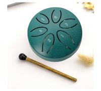 Mini tamburo for lingua in acciaio con pietre di Buddha, mini tamburo for handpan, tamburo senza preoccupazioni, 3 pollici, 6 note, tamburo in acciaio for handpan, educazione (Color : Green)