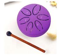 Mini tamburo for lingua in acciaio con pietre di Buddha, mini tamburo for handpan, tamburo senza preoccupazioni, 3 pollici, 6 note, tamburo in acciaio for handpan, educazione (Color : Purple)