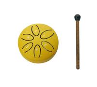 Mini tamburo in acciaio, 7,6 cm, 6 note, per la guarigione del suono, tamburo a mano, senza preoccupazioni, per adulti, principianti, bambini, yoga, meditazione (oro)