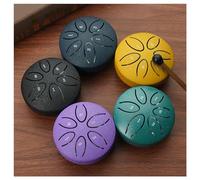 Mini Tamburo Lingua in Acciaio Pietre Buddha, Kit Tamburi Guarigione Suono Tamburo Senza Preoccupazioni 3 Pollici Tamburo in Acciaio Handpan 6 Note Adulti Educazione Intrattenimento Meditazione (Colo