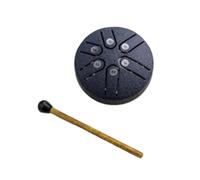 Mini tamburo linguistico in acciaio, 7,6 cm, 6 note, per meditazione, musicoterapia, yoga, relax (blu navy)