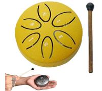 Mini tamburo per lingua in acciaio Buddha Stones, kit di batteria curativa per il suono da 3 pollici, ideale per la meditazione yoga, il campeggio, l'illuminazione musicale,Gold