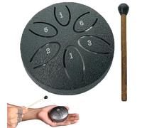 Mini tamburo per lingua in acciaio Buddha Stones, kit di batteria curativa per il suono da 3 pollici, ideale per la meditazione yoga, il campeggio, l'illuminazione musicale, Black