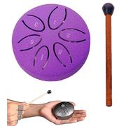 Mini tamburo per lingua in acciaio Buddha Stones, kit di batteria curativa per il suono da 3 pollici, ideale per la meditazione yoga, il campeggio, l'illuminazione musicale, Purple